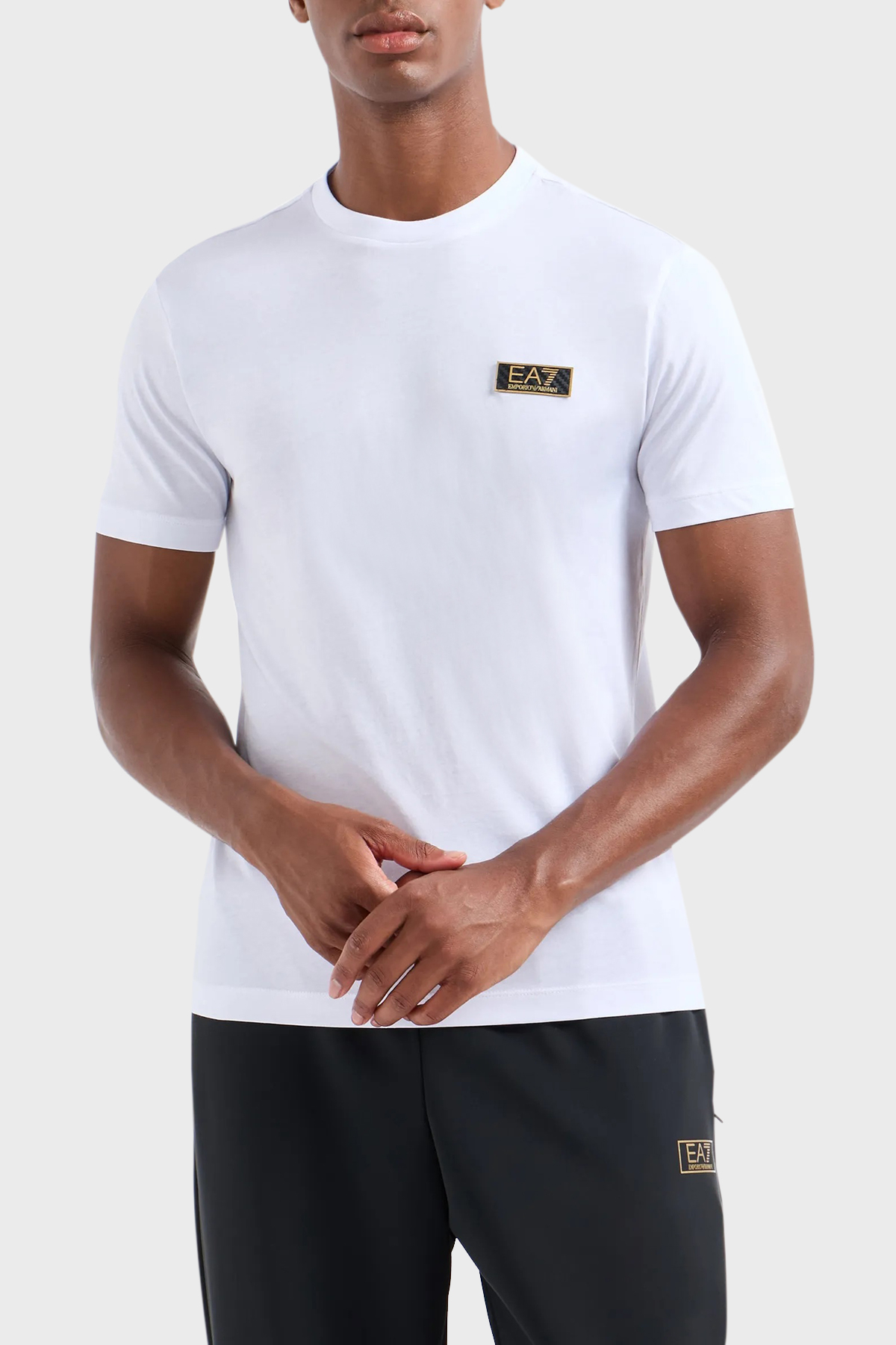 EA7 % 100 Pamuklu Regular Fit Erkek T Shirt 7M000021 AF10170 U0002 BEYAZ