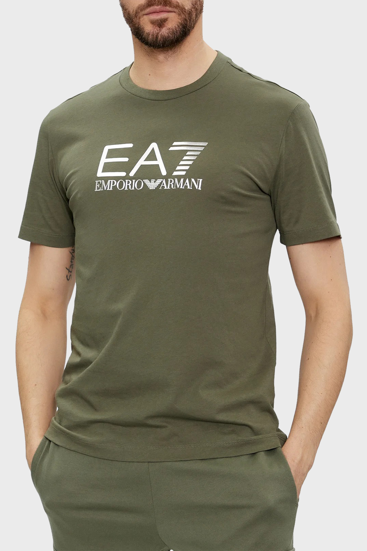 EA7 % 100 Pamuklu Slim Fit Erkek T Shirt 3DPT71 PJM9Z 1846 YEŞİL