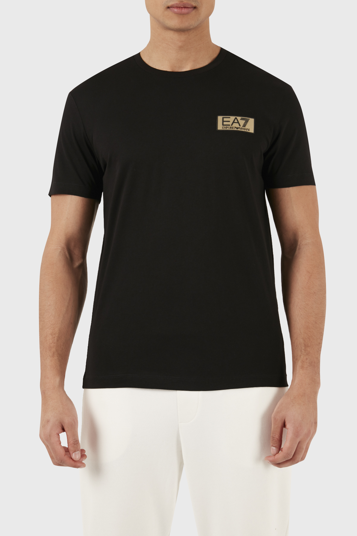 EA7 Bisiklet Yaka % 100 Pamuk Regular Fit Erkek T Shirt 3DPT07 PJM9Z 1200 SİYAH