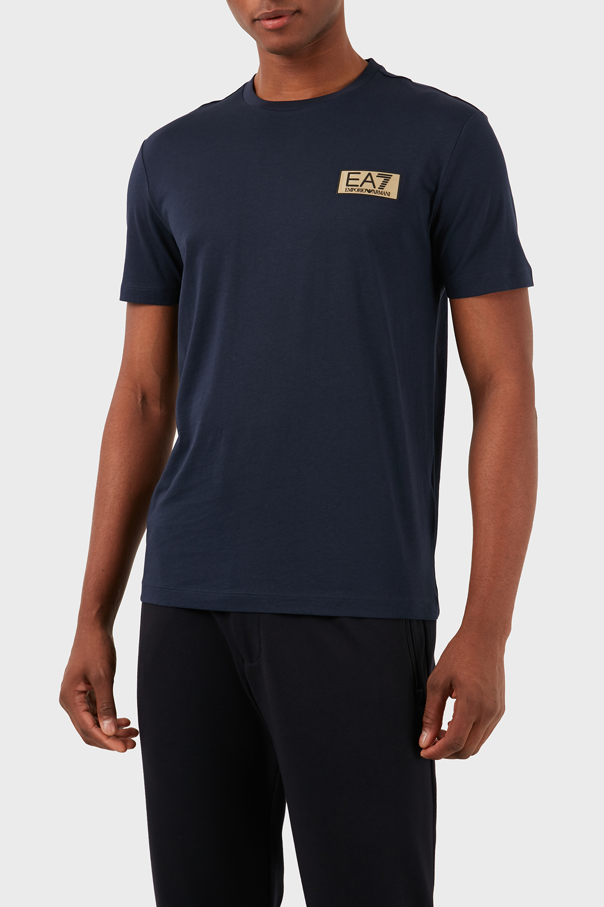 EA7 Bisiklet Yaka % 100 Pamuk Regular Fit Erkek T Shirt 3DPT07 PJM9Z 1554 LACİVERT