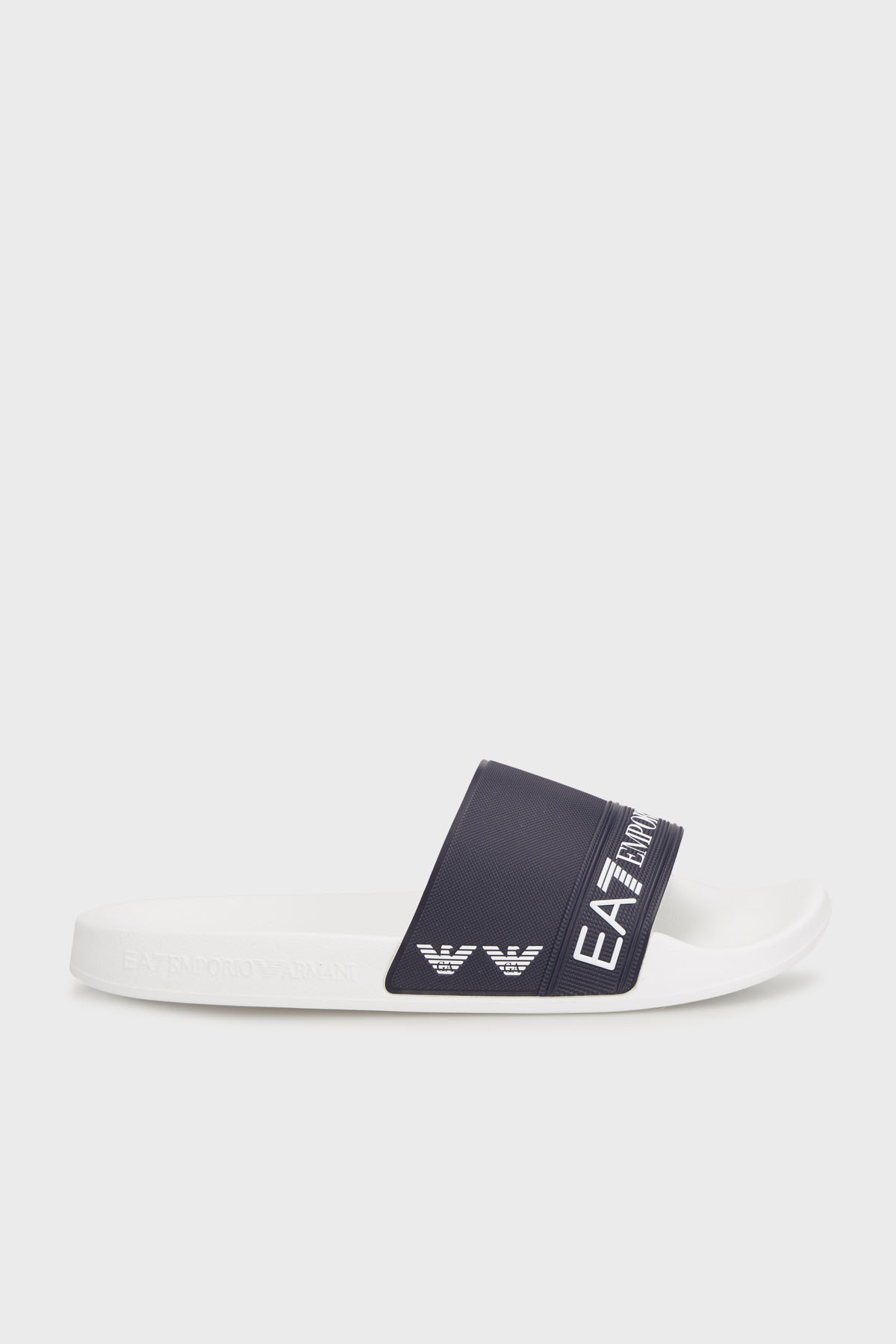 EA7 Logo Baskılı Unisex Terlik 7X000110 AF15128 M0114 LACİVERT-BEYAZ