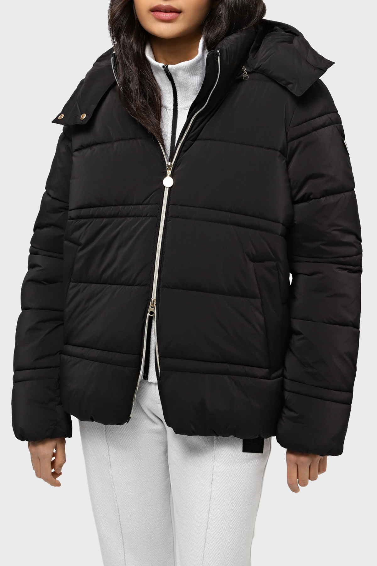 EA7 Logolu Çıkarılabilir Kapüşonlu Regular Fit Kadın Mont 6RTB09 TNDAZ 1200 SİYAH