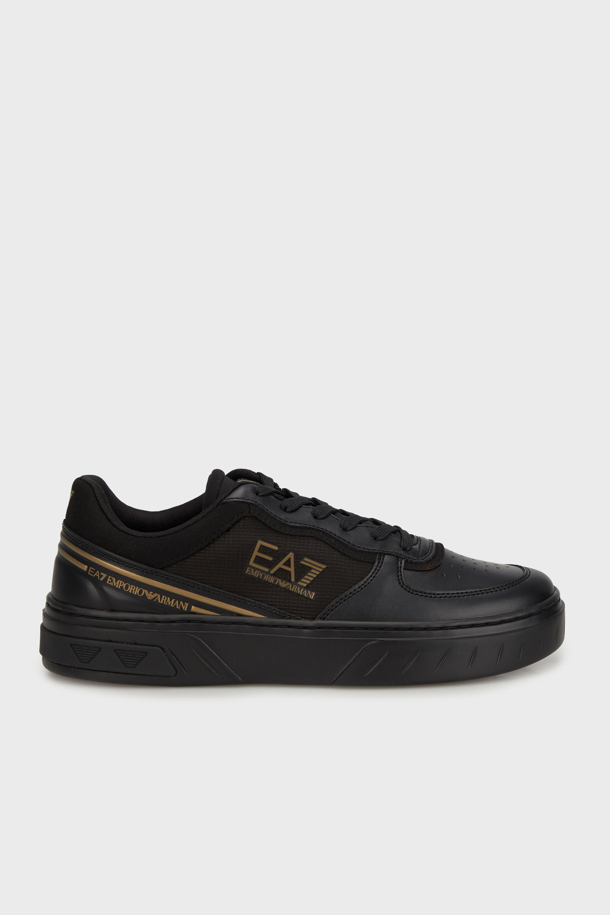 EA7 Logolu File Detaylı Sneaker Unisex Ayakkabı 7X000338 AF18614 MZ177 SİYAH-GOLD
