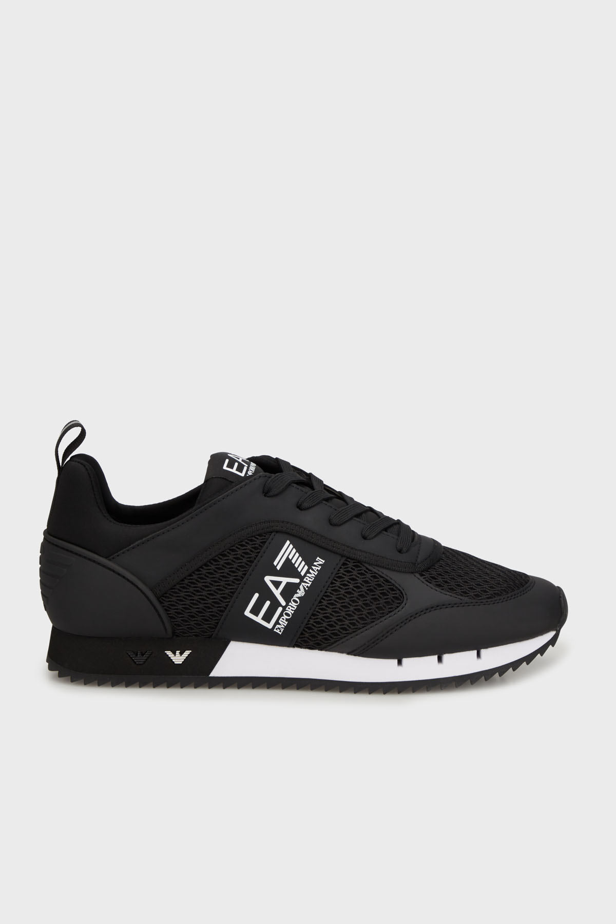 EA7 Logolu File Detaylı Sneaker Unisex Ayakkabı X000334 AF18610 MC001 SİYAH-BEYAZ