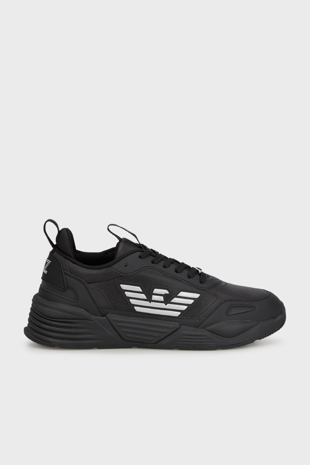 EA7 Logolu Kalın Tabanlı Sneaker Unisex Ayakkabı X8X221 XK437 M826 SİYAH-GÜMÜŞ