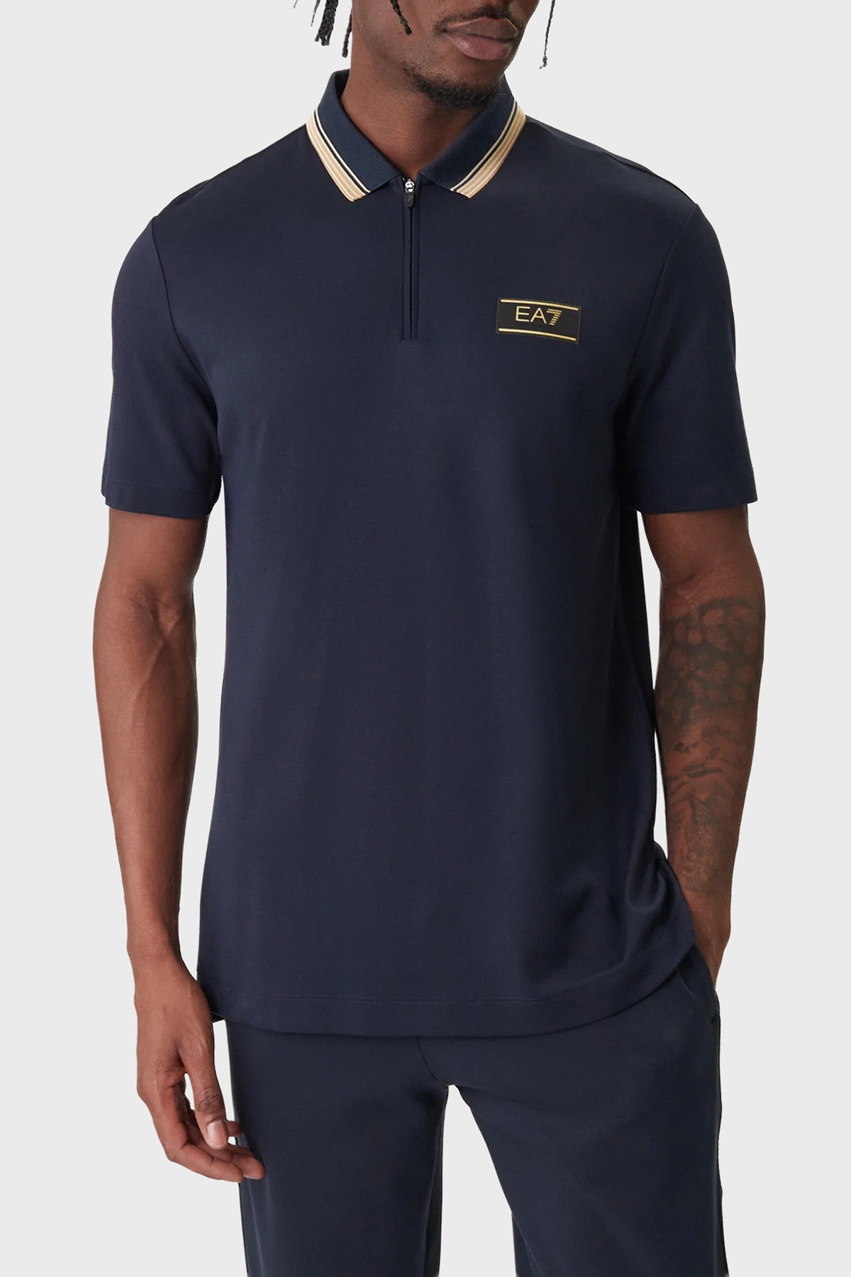 EA7 Logolu Slim Fit Kısa kollu Erkek Polo 7M001333 AF13739 UB102 LACİVERT