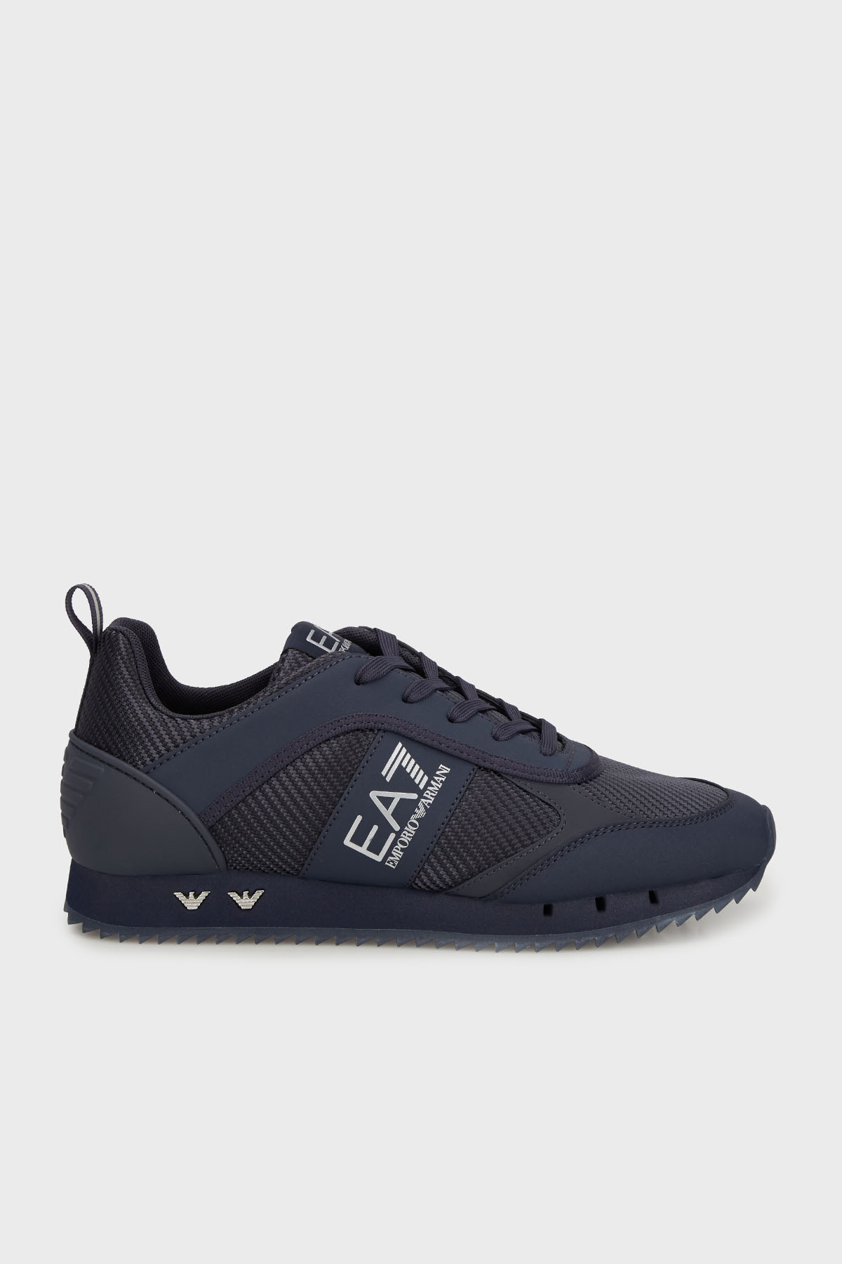 EA7 Logolu Sneaker Unisex Ayakkabı 7X000337 AF18613 MZ187 LACİVERT-GÜMÜŞ