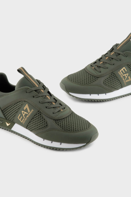 EA7 Logolu Sneaker Unisex Ayakkabı X8X027 XK050 T529 HAKİ