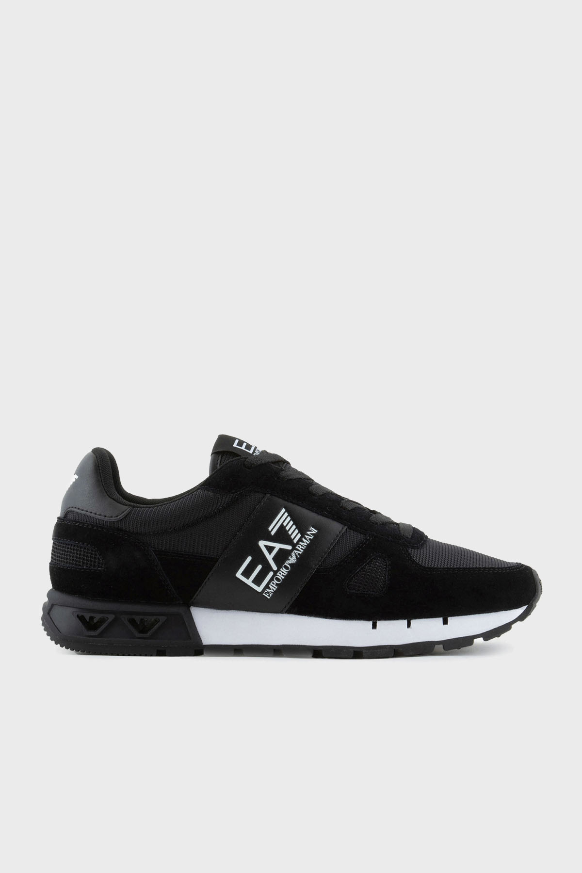 EA7 Logolu Süet Detaylı Sneaker Unisex Ayakkabı X8X151 XK354 A120 SİYAH-BEYAZ