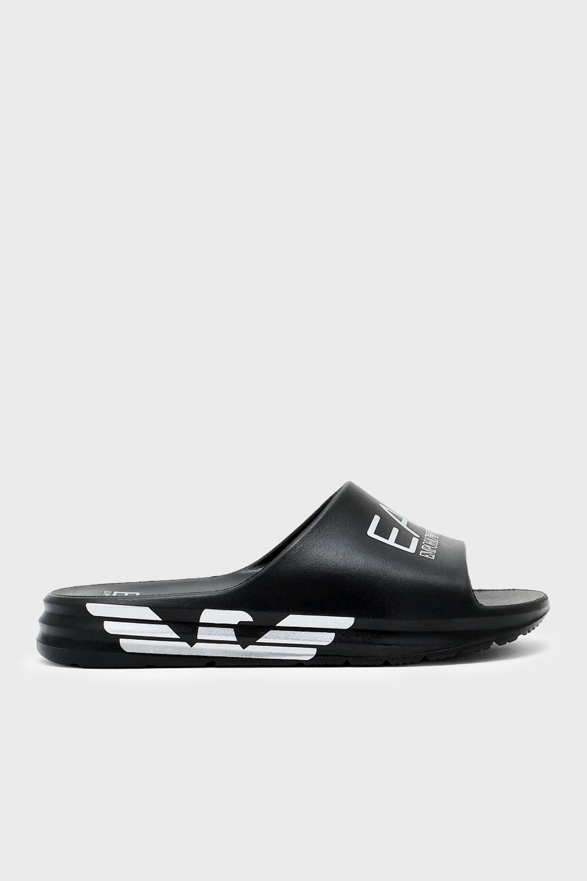 EA7 Logolu Unisex Terlik 7X000356 AF18618 MC026 SİYAH-GÜMÜŞ