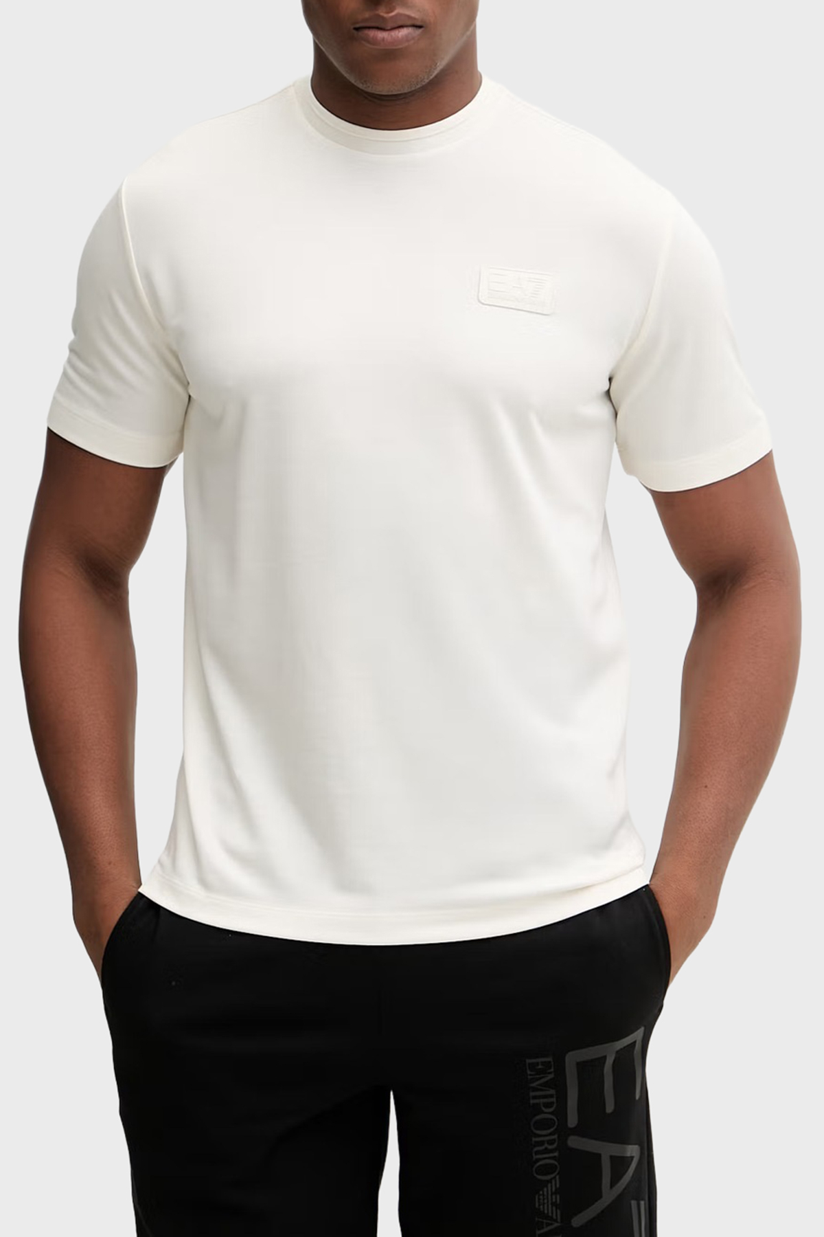 EA7 Modal Regular Fit Logolu Bisiklet Yaka Erkek T Shirt 7M001357 AF13862 U0004 BEYAZ