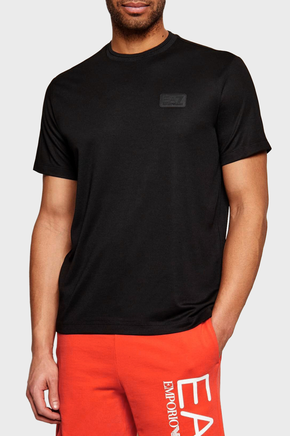 EA7 Modal Regular Fit Logolu Bisiklet Yaka Erkek T Shirt 7M001357 AF13862 UC001 SİYAH