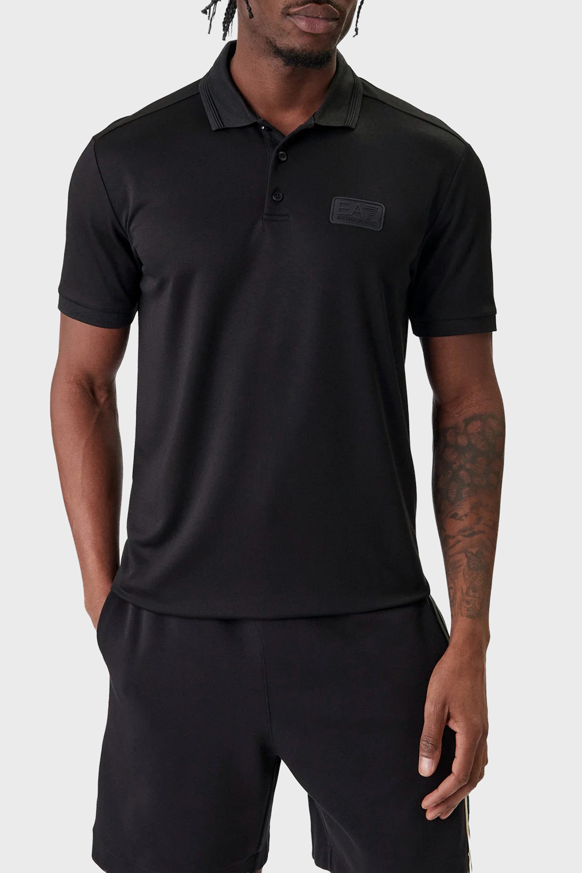 EA7 Modal Regular Fit Logolu Düğmeli Erkek Polo 7M001359 AF13862 UC001 SİYAH