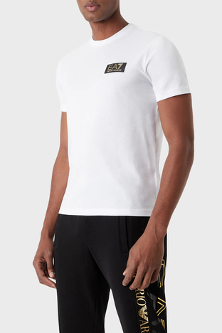 EA7 Pamuklu Regular Fit Bisiklet Yaka Erkek T Shirt 3RPT19 PJM9Z 1100 BEYAZ - EA7