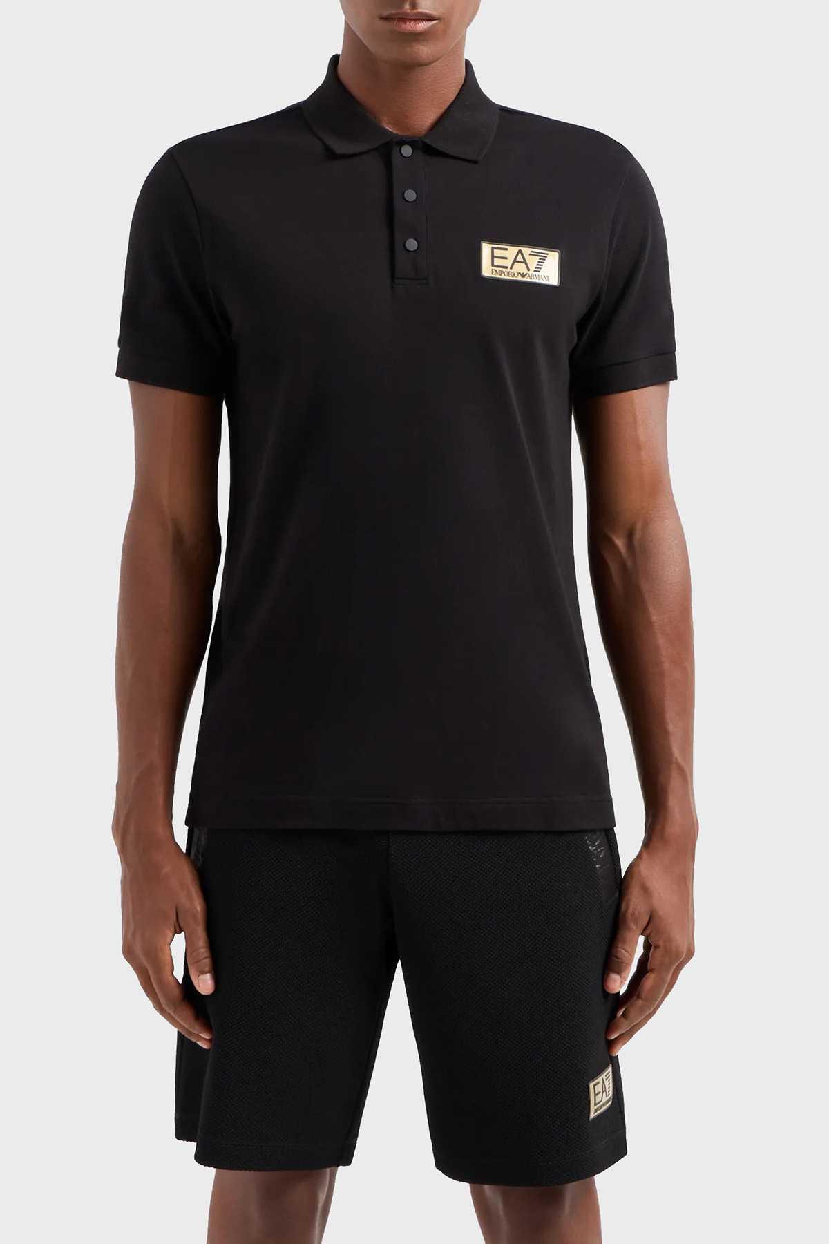 EA7 Pamuklu Regular Fit Erkek Polo Yaka T Shirt 3DPF02 PJ5AZ 1200 SİYAH