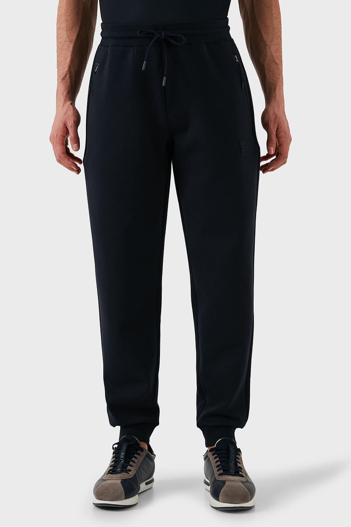 EA7 Pamuklu Regular Fit Normal Bel Ribanalı Paça Jogger Erkek Pantolon 7M000097 AF12116 UB102 LACİVERT