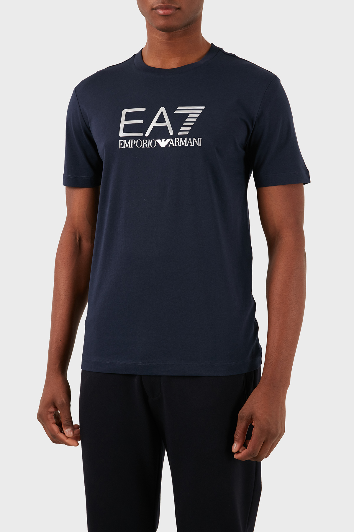EA7 Pamuklu Slim Fit Bisiklet Yaka Erkek T Shirt 3DPT71 PJM9Z 1554 LACİVERT