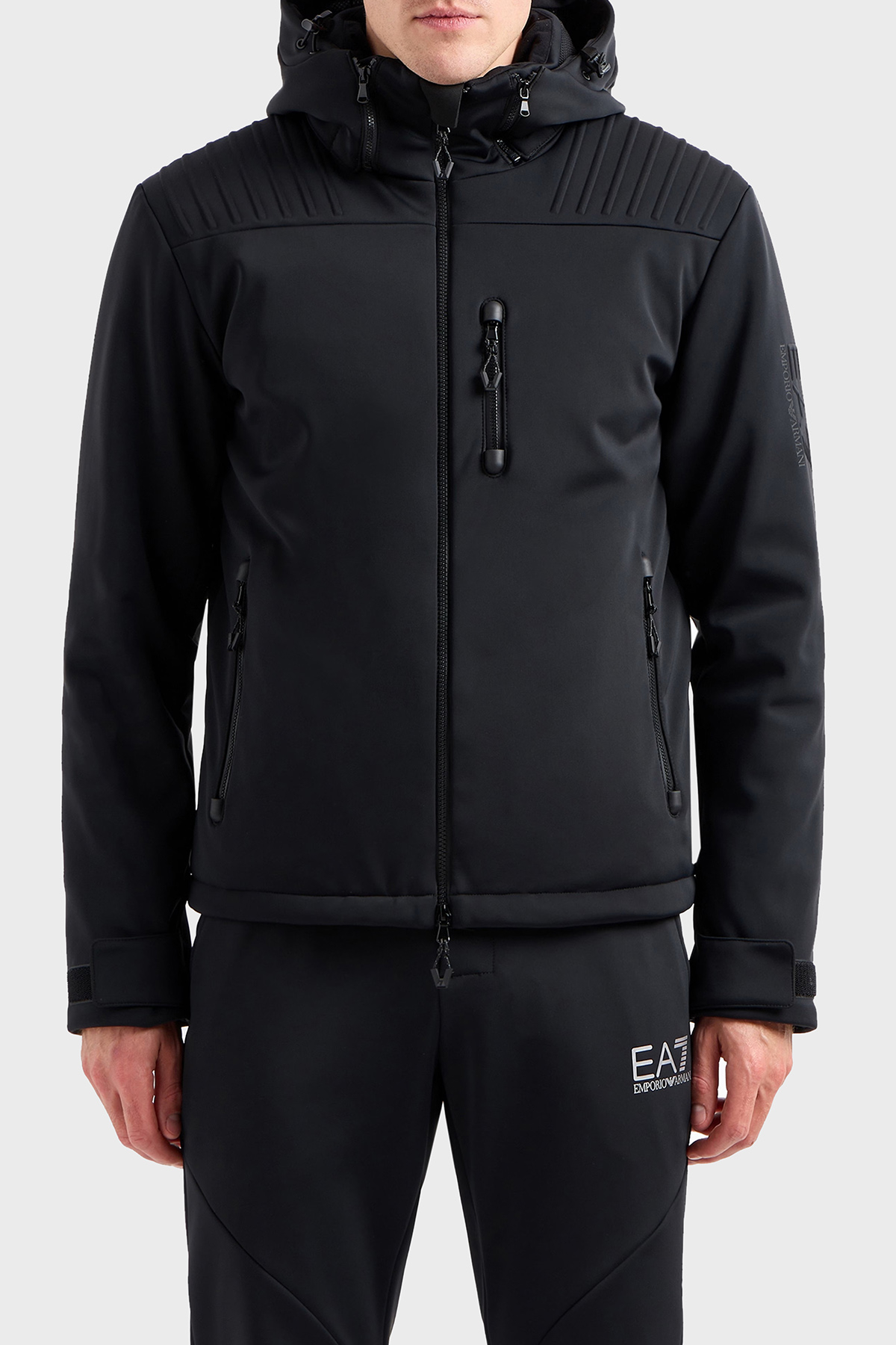 EA7 Regular Fit Çıkarılabilir Kapüşonlu Erkek Mont 6DPG12 PN8HZ 1200 SİYAH