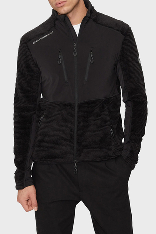 EA7 Regular Fit Dik Yaka Fermuarlı Polar Erkek Ceket 6DPMA4 PJSTZ 1200 SİYAH - EA7
