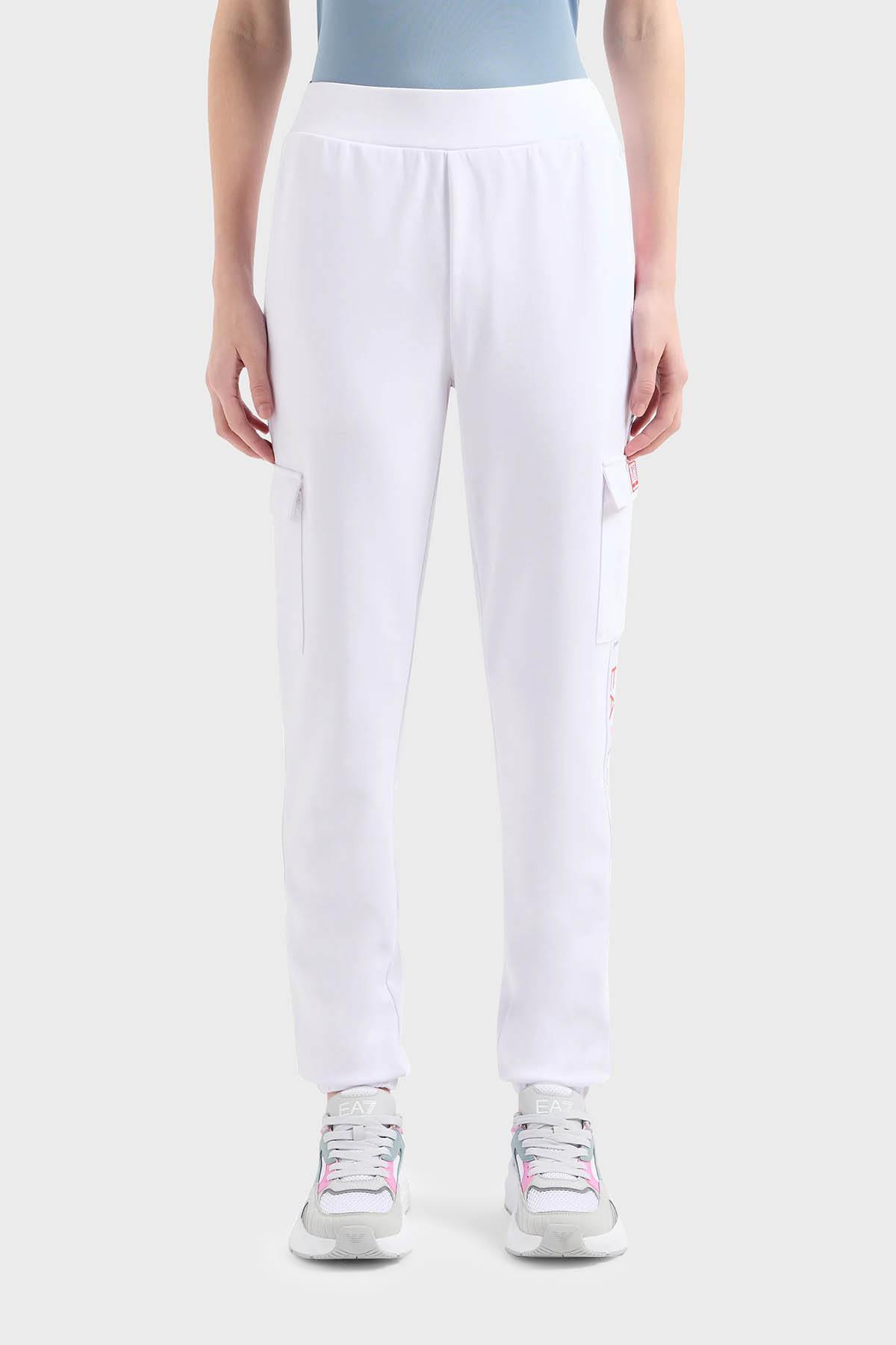EA7 Regular Fit Jogger Spor Kadın Pantolon 3DTP64 TJKWZ 1100 BEYAZ