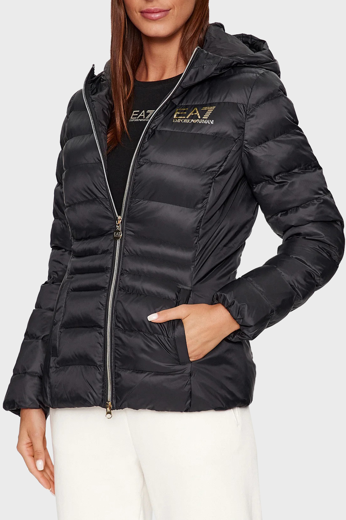 EA7 Regular Fit Kapüşonlu Şişme Kadın Mont 6RTB01 TN88Z 0200 SİYAH