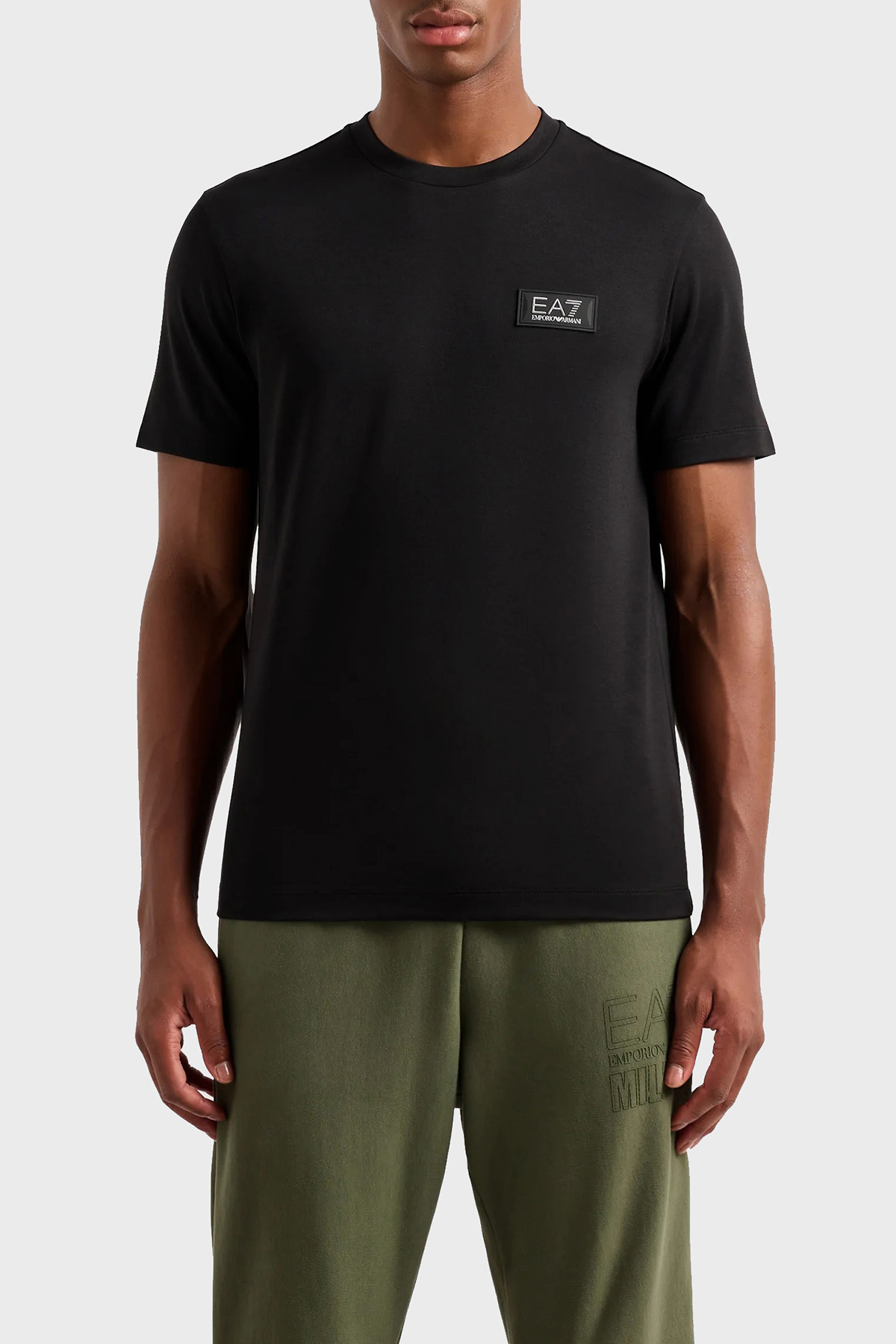EA7 Slim Fit Bisiklet Yaka Erkek T Shirt 3DPT72 PJUJZ 1200 SİYAH