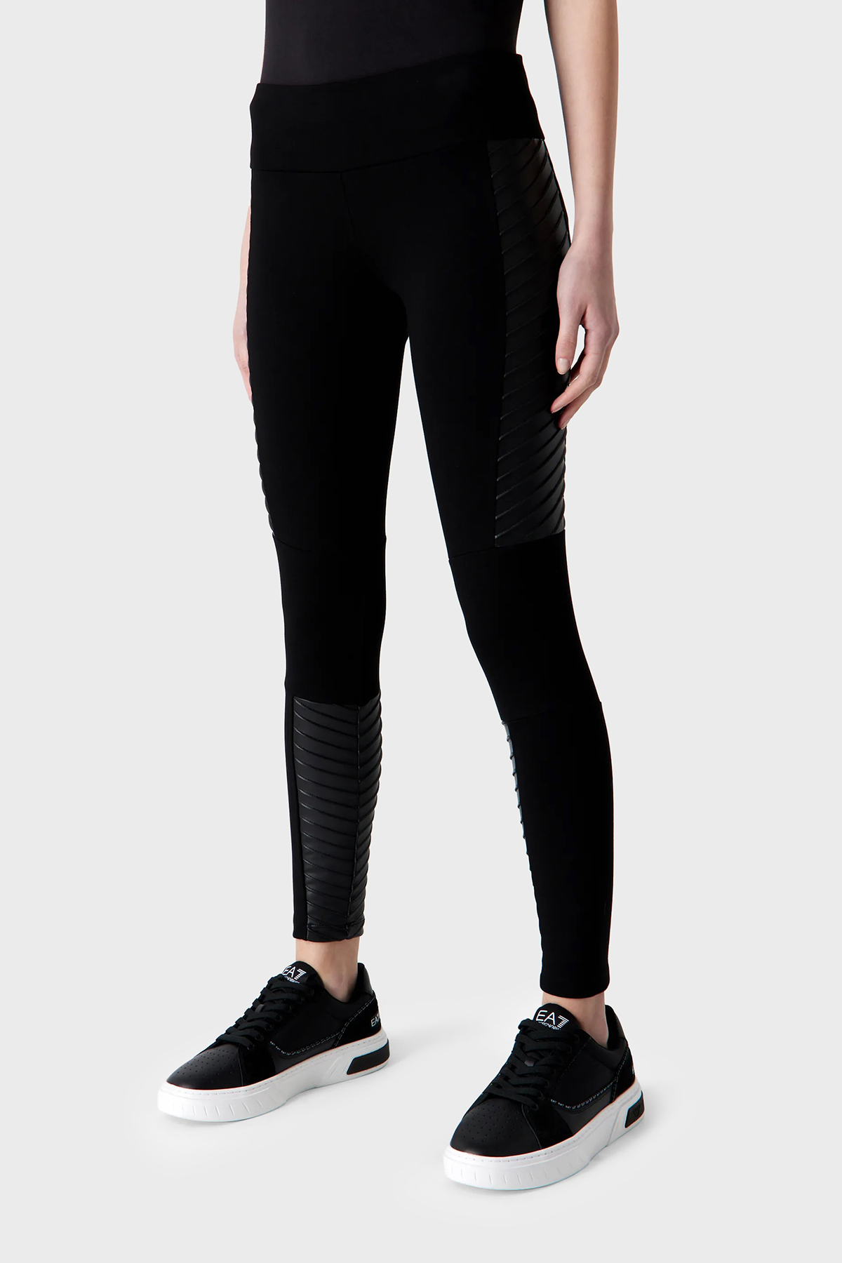 EA7 Slim Fit Viskon Karışımlı Kışlık Kadın Tayt 6RTP73 TJRLZ 1200 SİYAH