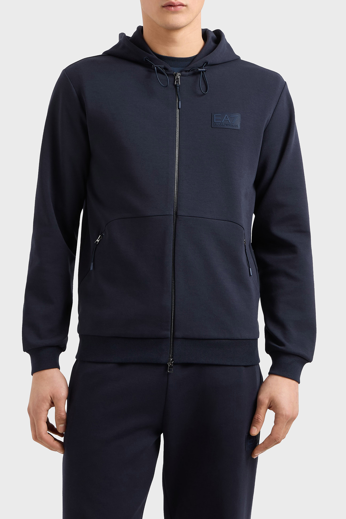 EA7 Streç Pamuklu Regular Fit Kapüşonlu Erkek Sweat 7M000094 AF12116 UB102 LACİVERT
