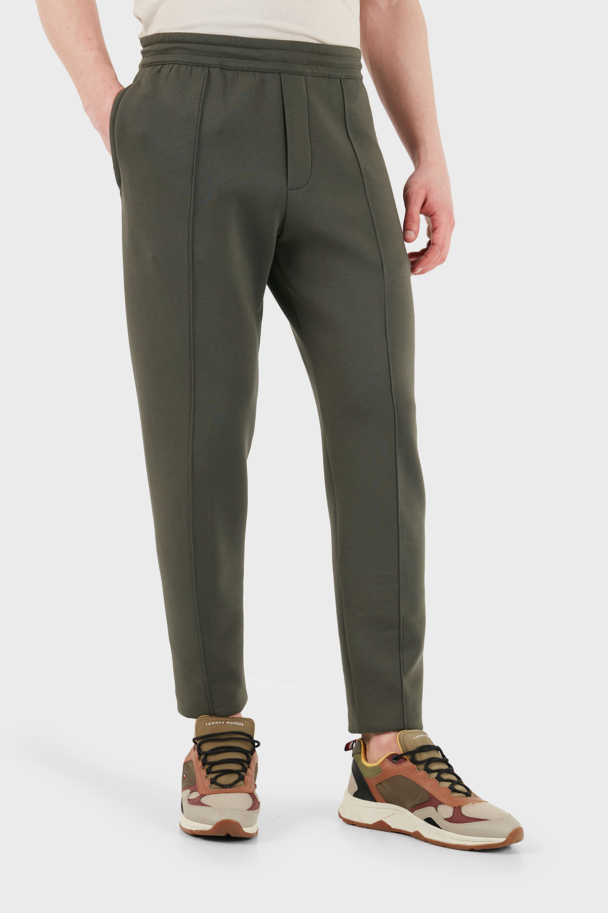 Empori Armani Çimalı Pamuklu Regular Fit Normal Bel Lastikli Paça Erkek Pantolon EM003051 AF10013 U8120 HAKİ