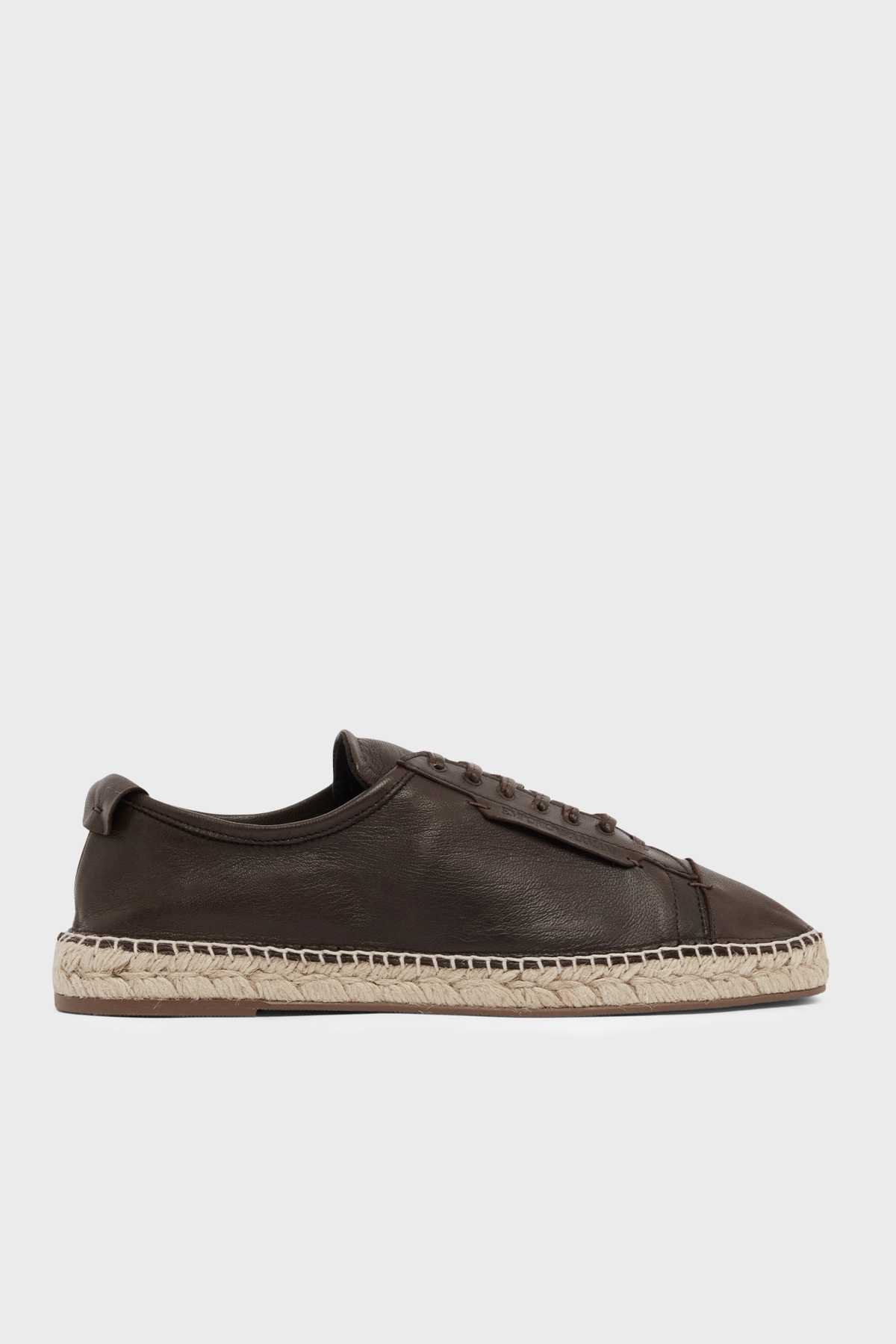 Emporio Armani % 100 Deri Espadril Erkek Ayakkabı EM005857 AF25536 U6326 KAHVERENGİ