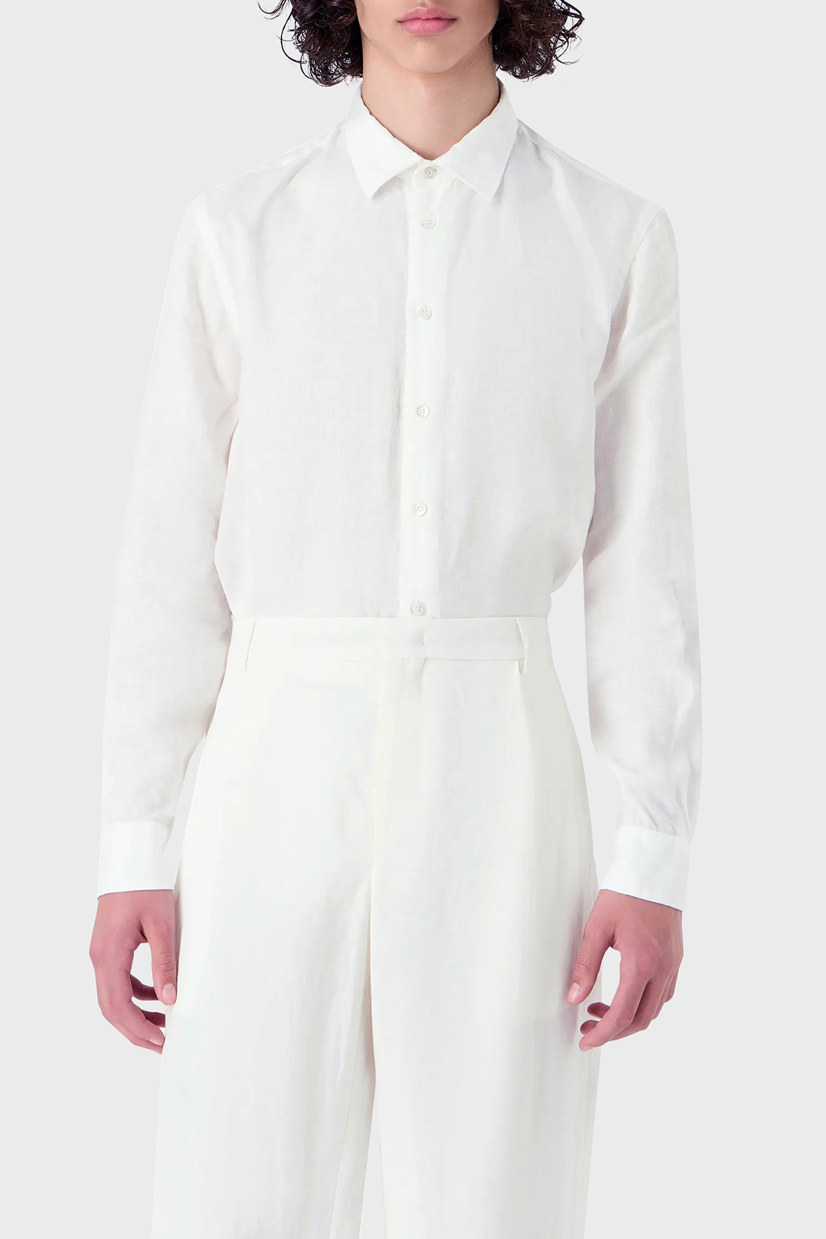 Emporio Armani % 100 Keten Regular Fit Erkek Gömlek E31SM0 010F1 101 BEYAZ