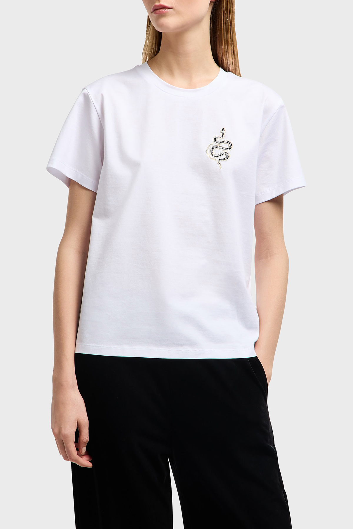 Emporio Armani % 100 Pamuk Regular Fit Bisiklet Yaka Kadın T Shirt EW001169 AF10003 U0001 BEYAZ