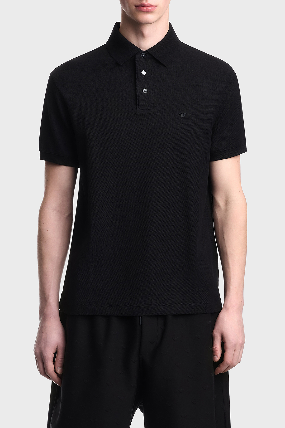 Emporio Armani % 100 Pamuk Regular Fit Düğmeli Erkek Polo EM005251 AF10497 UC001 SİYAH