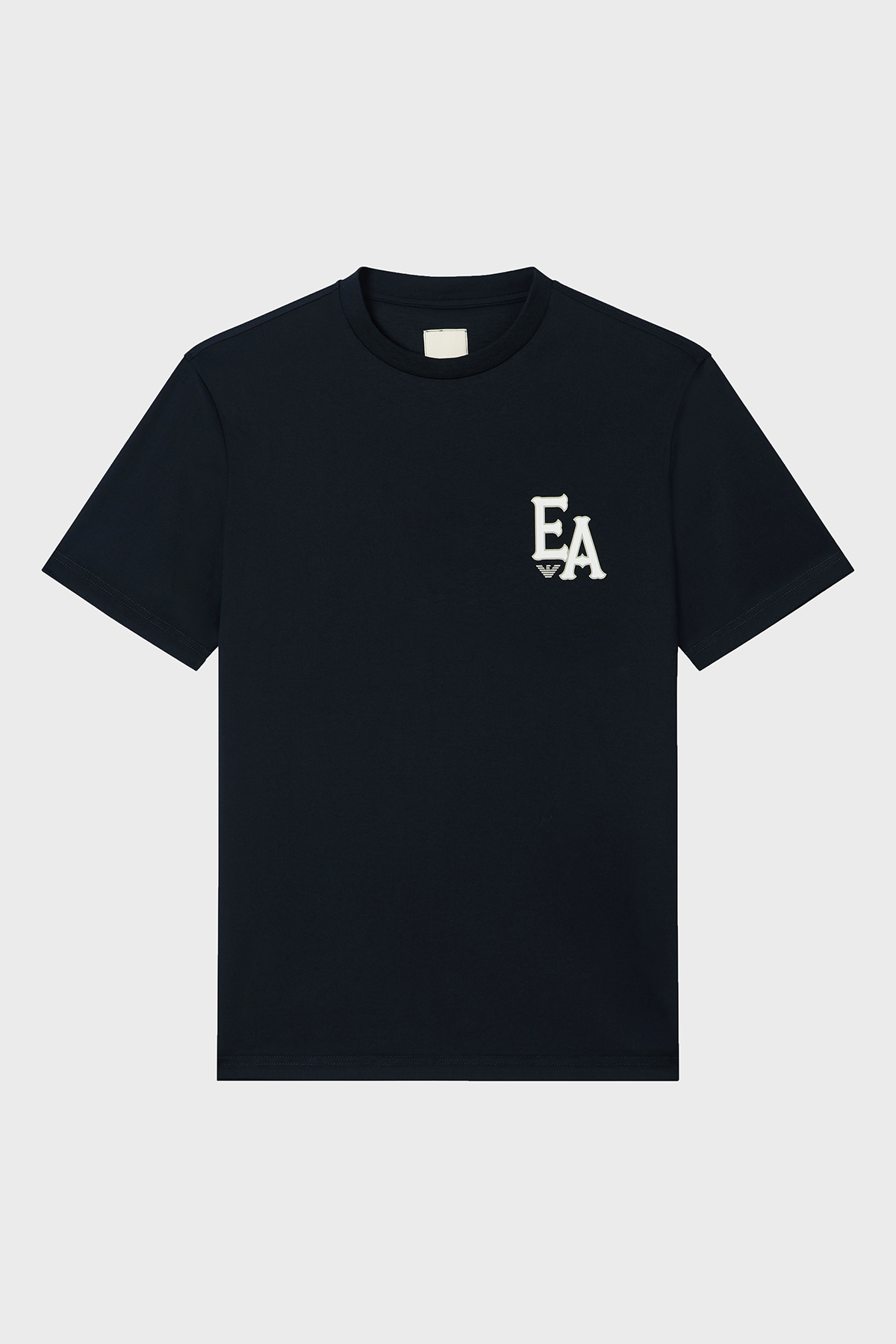 Emporio Armani % 100 Pamuk Regular Fit Sırt Baskılı Erkek T Shirt EM001717 AF14836 FB473 LACİVERT