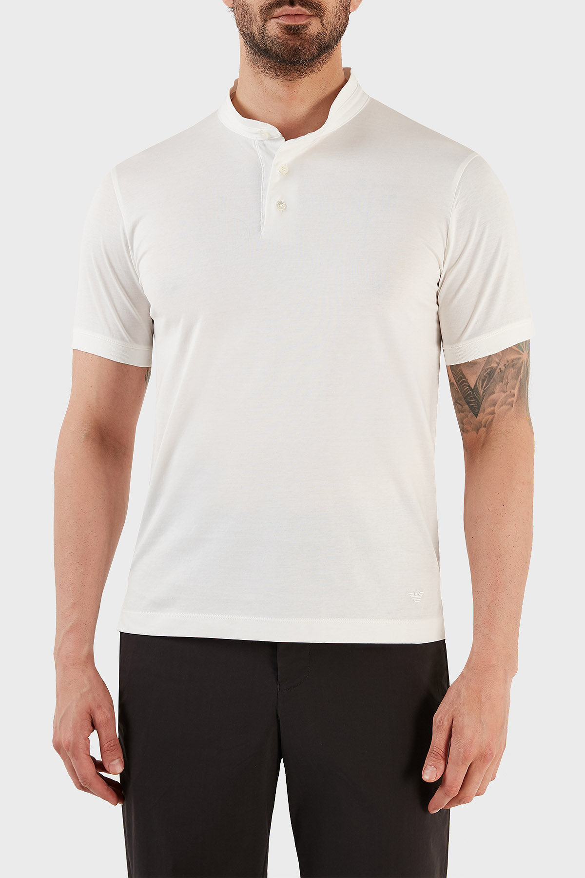 Emporio Armani % 100 Pamuk Regular Fit Triko Düğmeli Erkek Polo T Shirt 3R1F71 1JGYZ 01H8 BEYAZ