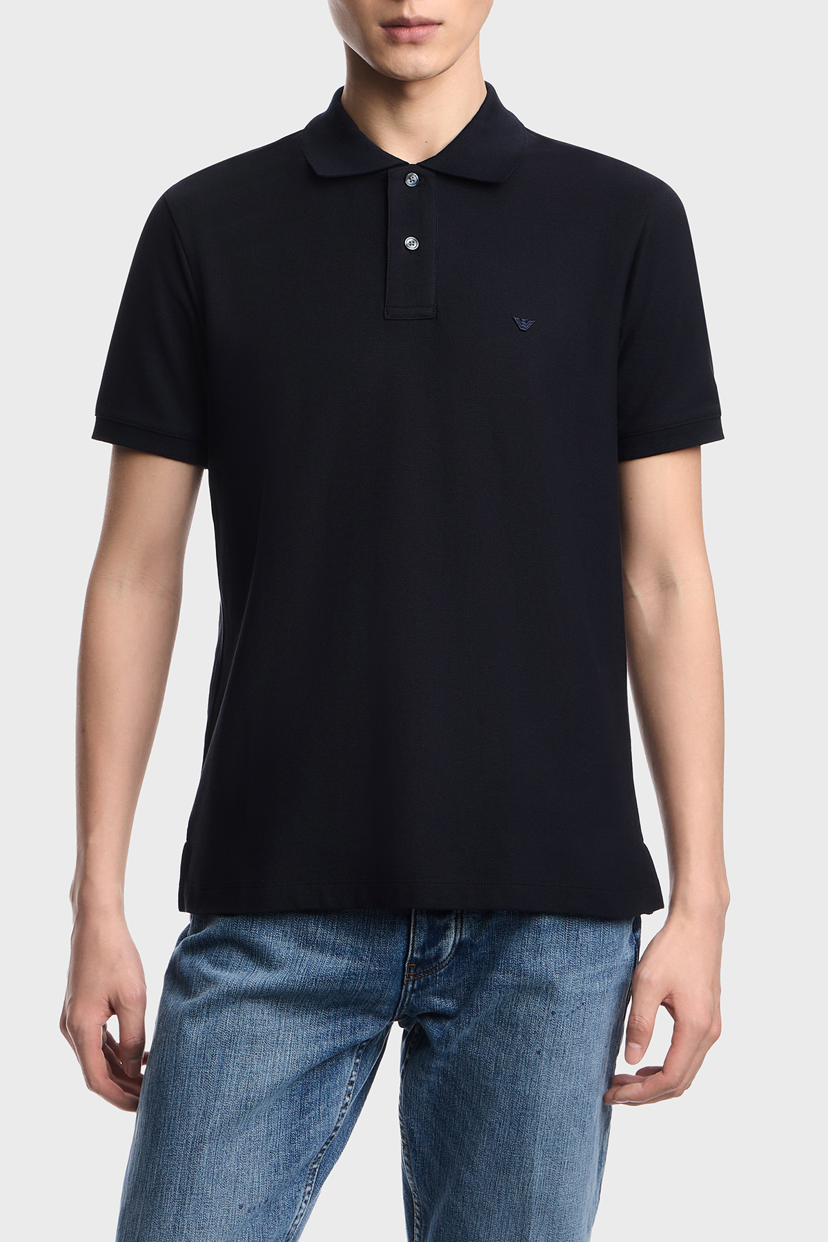 Emporio Armani % 100 Pamuk Slim Fit Düğmeli Erkek Polo EM005239 AF10497 UB118 LACİVERT