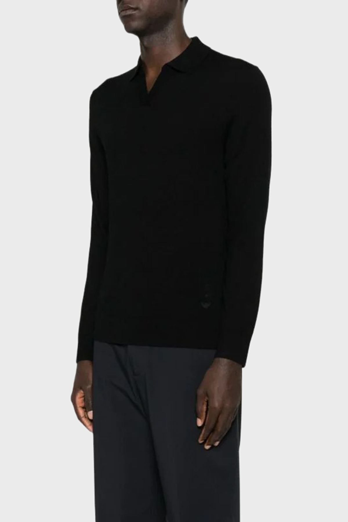Emporio Armani % 100 Yün Regular Fit Erkek Polo Yaka Kazak EM002479 AF19543 UC001 SİYAH
