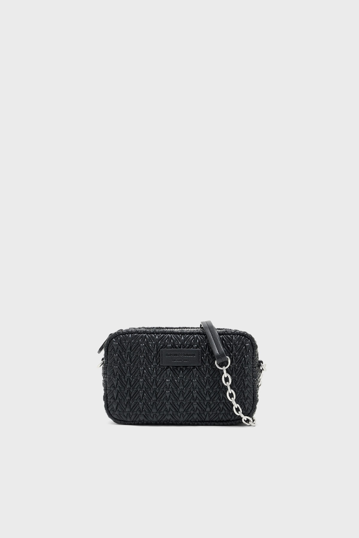 Emporio Armani 4G Kabartmalı Logolu Çıkarılabilir Zincir Askılı Kadın Çanta EW001924 AF19228 UC001 SİYAH