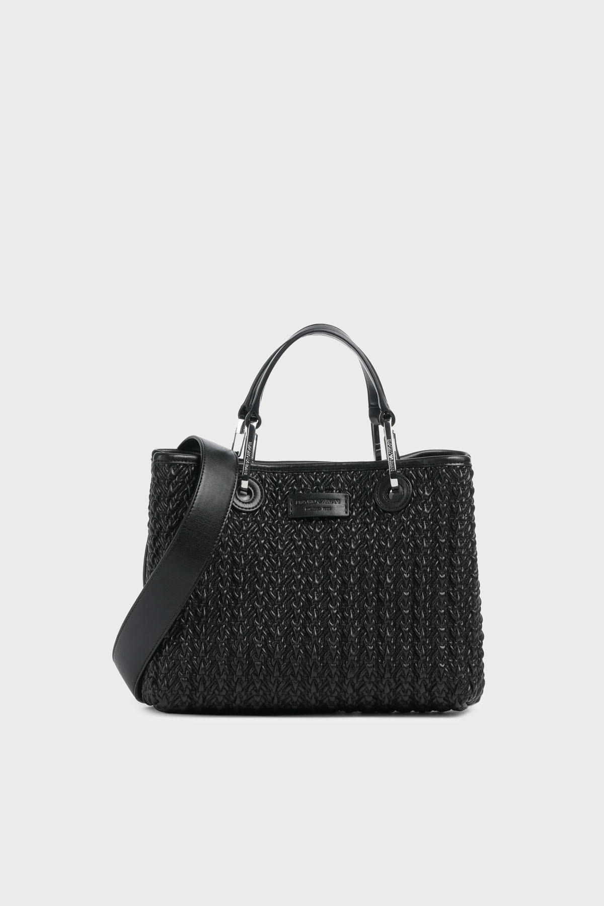 Emporio Armani 4G Logo Kabartmalı Çıkarılabilir Askılı Small Kadın Çanta EW000382 AF18941 UC001 SİYAH