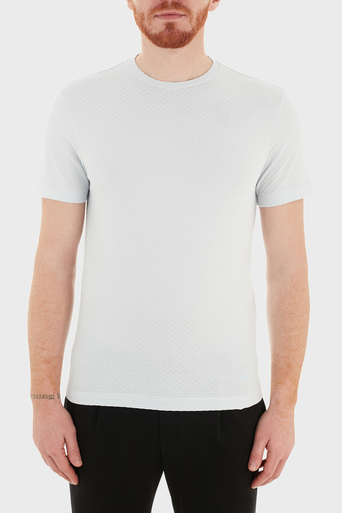 Emporio Armani Bisiklet Yaka % 100 Pamuk Erkek T Shirt 3K1T7Q 1JM9Z 0600 AÇIK MAVİ