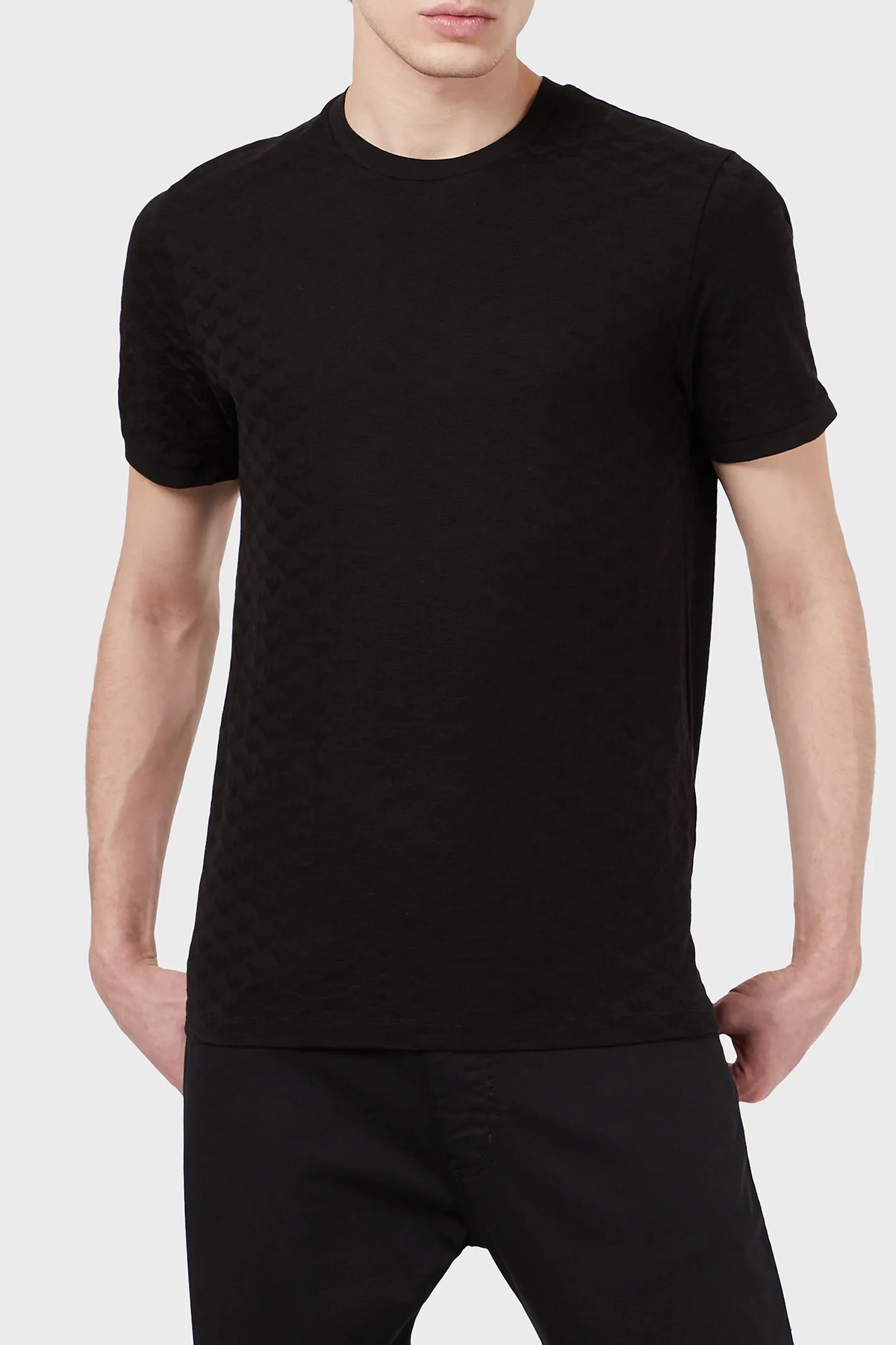 Emporio Armani Bisiklet Yaka % 100 Pamuk Erkek T Shirt 8N1TL7 1JHWZ 0999 SİYAH