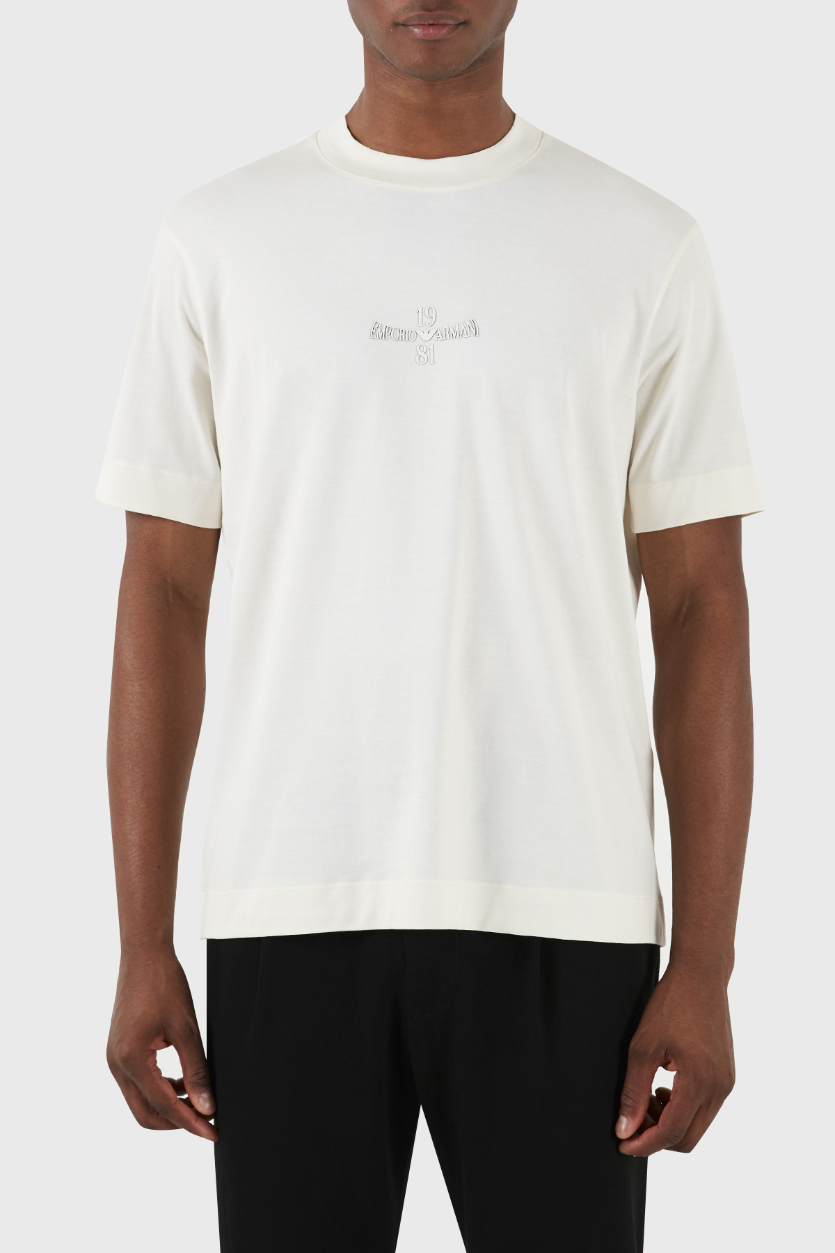 Emporio Armani Bisiklet Yaka % 100 Pamuk Regular Fit Erkek T Shirt 3D1TH3 1JOCZ 01A7 EKRU