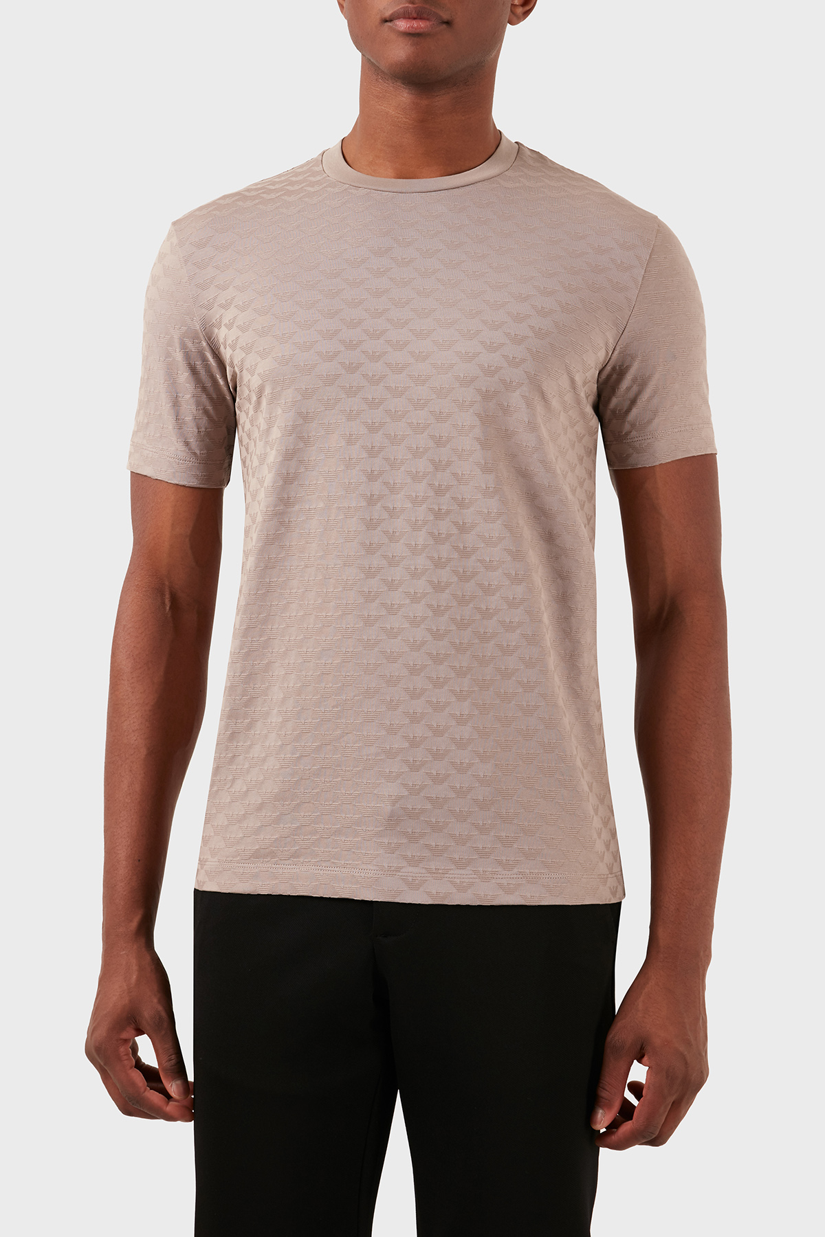 Emporio Armani Bisiklet Yaka % 100 Pamuk Slim Fit Erkek T Shirt 8N1TL7 1JHWZ 0650 SÜTLÜ KAHVE