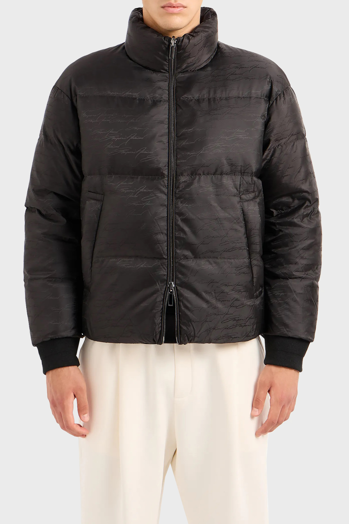 Emporio Armani Çift Taraflı Su ve Rüzgar Geçirmez Dik Yaka Regular Fit Erkek Mont 6R1B65 1NVSZ F091 SİYAH