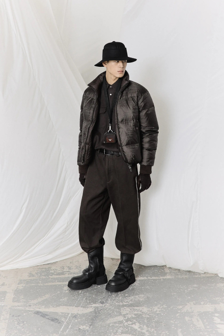 Emporio Armani Çift Taraflı Su ve Rüzgar Geçirmez Dik Yaka Regular