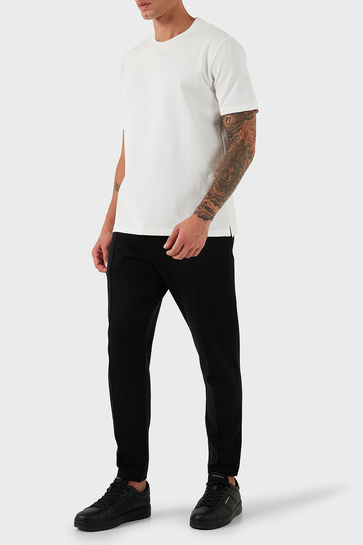 Emporio Armani Çimalı Pamuklu Regular Fit Normal Bel Lastikli Paça Erkek Pantolon EM003051 AF10013 UC001 SİYAH