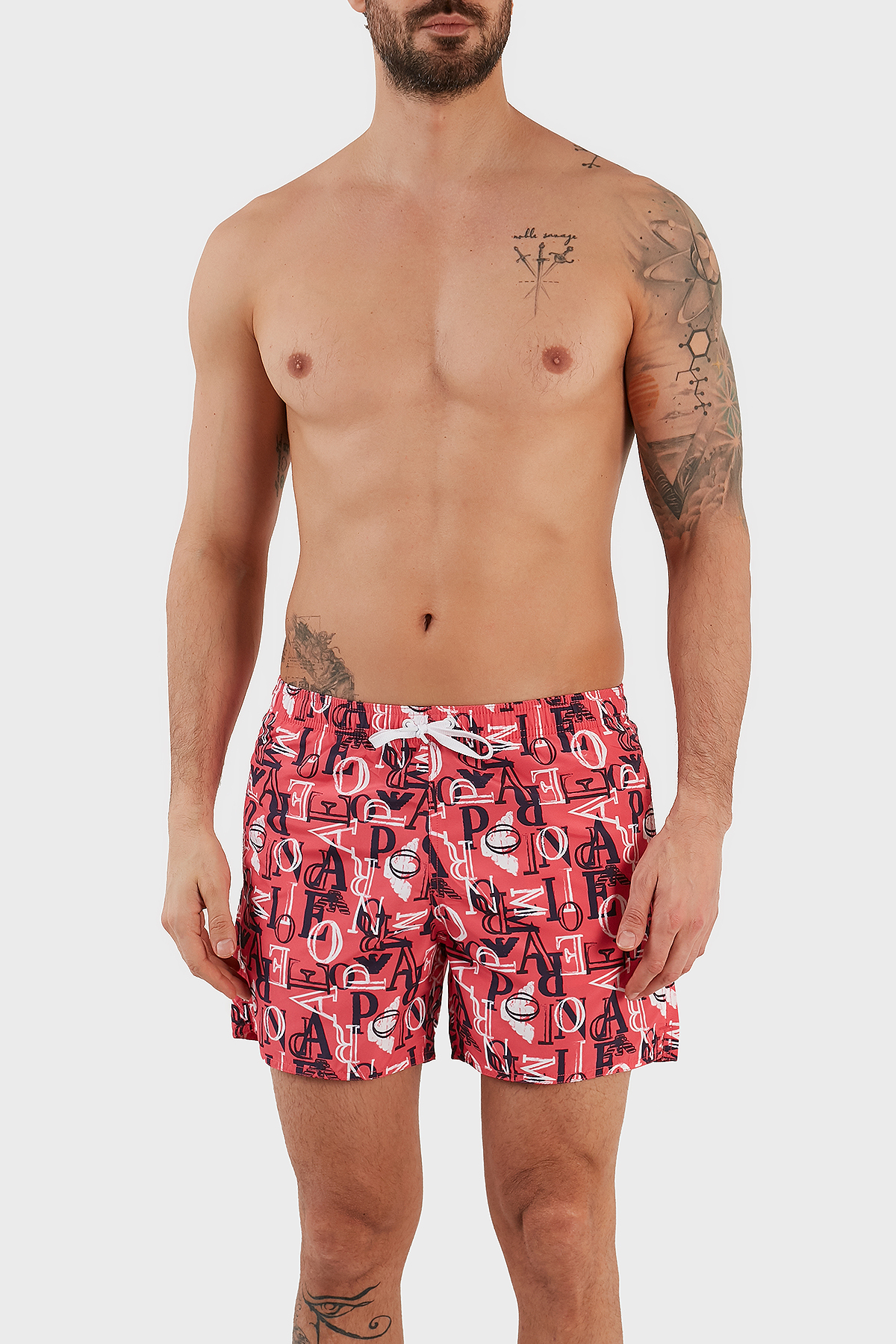 Emporio Armani Deniz Şortu Regular Fit Cepli Erkek Mayo Short 211740 3R445 00776 FUŞYA