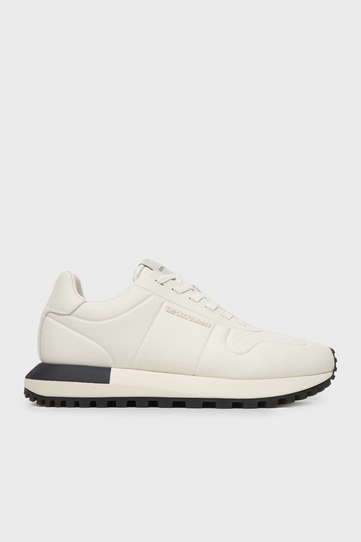 Emporio Armani Deri Kalın Tabanlı Sneaker Erkek Ayakkabı EM003740 AF19726 M0107 BEJ
