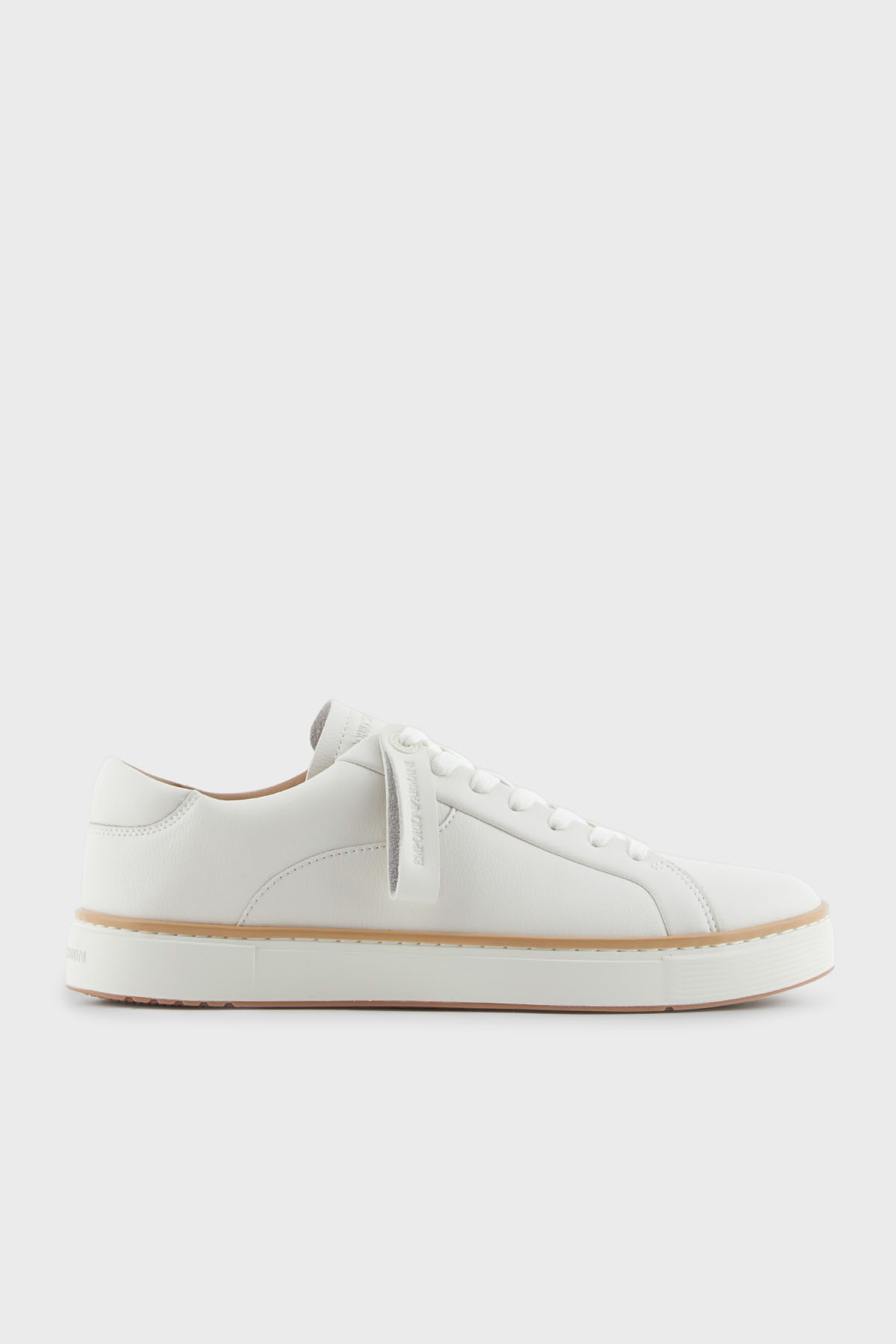 Emporio Armani Deri Logolu Sneaker Erkek Ayakkabı EM003081 AF18228 U0003 BEYAZ