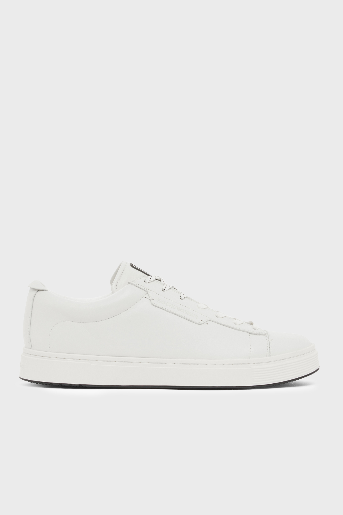 Emporio Armani Deri Logolu Sneaker Erkek Ayakkabı EM005292 AF24320 U0003 BEYAZ